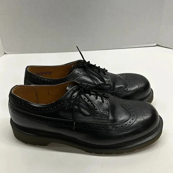 Doc Martens Oxfords Shoes Lace Up Vintage Made England Leather Black UK 9 US 10 - Picture 3 of 13